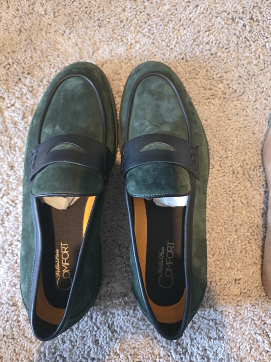 Other - Green Suede Penny Loafers -